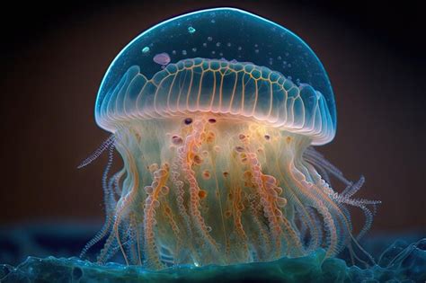 Premium AI Image | Chrysaora chinensis a macro of a stunning jellyfish