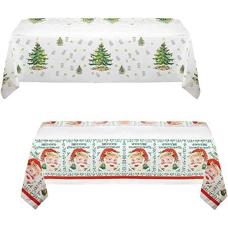 2 Style 108*180cm Christmas Disposable Tablecloths,Christmas Tree,Holly ...