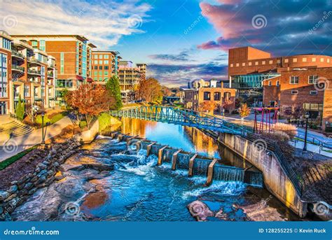 Greenville, South Carolina, USA Editorial Image - Image of falls, reedy ...