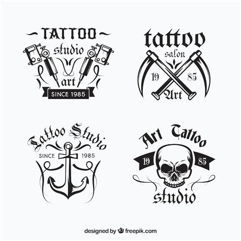 Free Vector | Tattoo logo collection