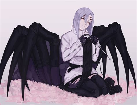 2D, purple hair, Spider-Girl, curvy, monster girl, anime girls, sitting ...