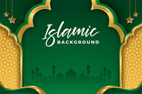 Premium Vector | Green gold islamic background vector