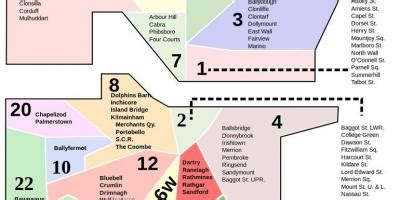 Dublin postcode map - Map of Dublin postcodes (Ireland)