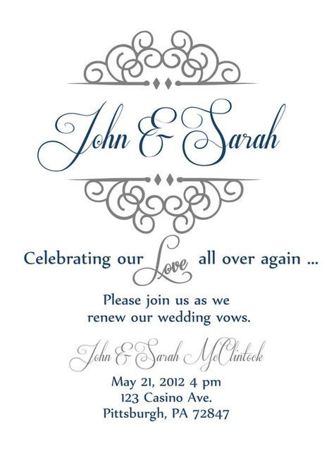 Wedding Vow Renewal Invitations Wording Samples - Personalized Invitation