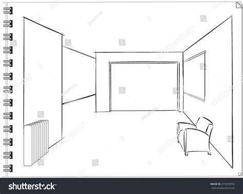 Architectural Perspective Drawing House Vector Stock Vector (Royalty ...