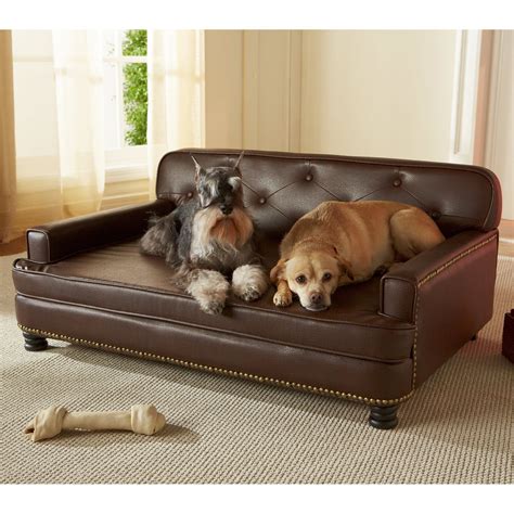 Enchanted Home Pet Library Sofa Dog Bed, 40.5"x30" Brown Cat Dog Family ...