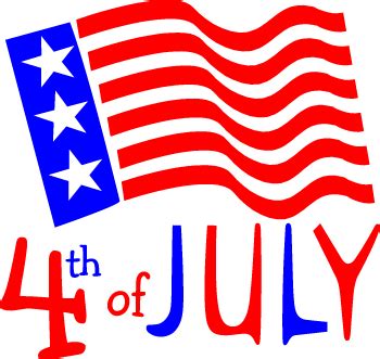 July 4th Flag and Word Art Graphic