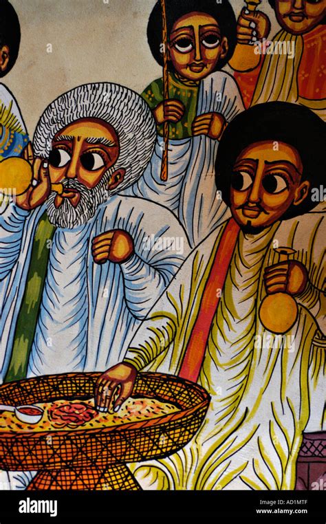 Ethiopian Orthodox Church fresco painting with Christian saint Ethiopia ...