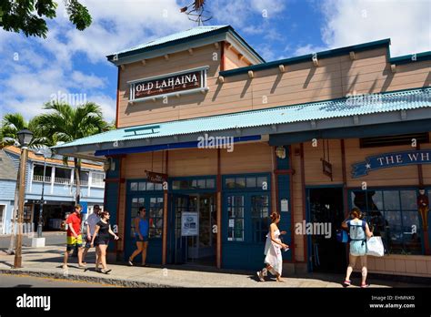 Shops and restaurants on Front Street, Lahaina, Maui, Hawaii, USA Stock ...