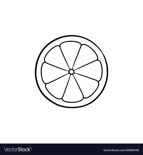 Slice of lemon hand drawn sketch icon Royalty Free Vector