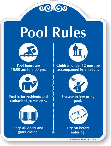 Pool Rules Signs | Swimming Pool Rules Signs