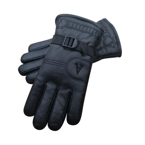 Winter Warm Leather Gloves Men'S Winter Ski Riding Leather Outdoor ...