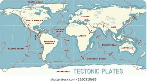 Map Tectonic Plates Boundaries Illustration Stock Vector (Royalty Free ...