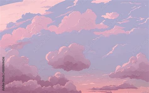 Pastel colorful sky, anime style wallpaper. Generative AI Stock ...