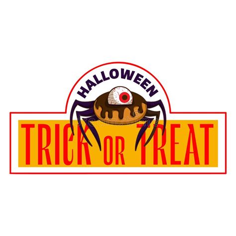 Trick or Treat Logo, Cartoon Style Stock Vector - Illustration of card ...