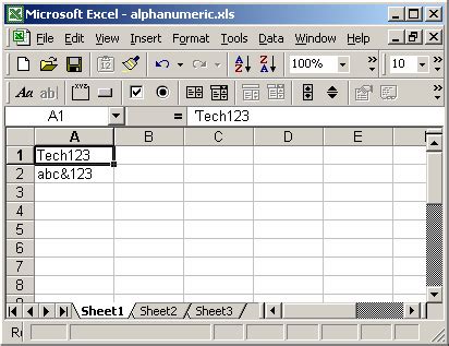 MS Excel: How to test a string for an alphanumeric value