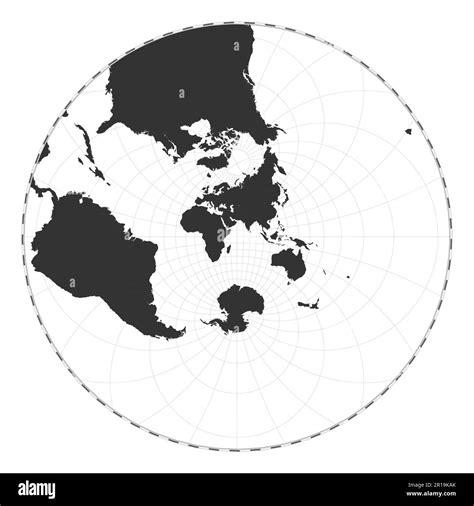 Vector world map. Stereographic. Plain world geographical map with ...