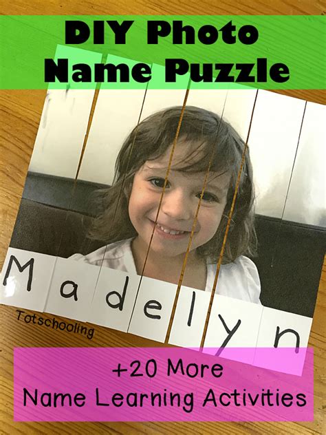 DIY Photo Name Puzzle | Totschooling - Toddler, Preschool, Kindergarten ...