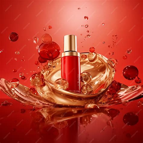 Premium AI Image | A red perfume bottle photography