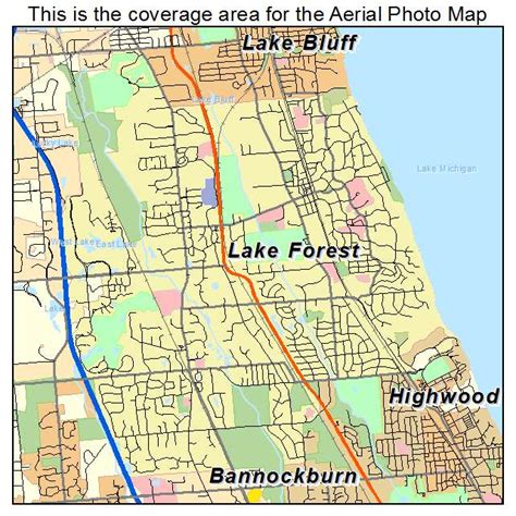 Aerial Photography Map of Lake Forest, IL Illinois