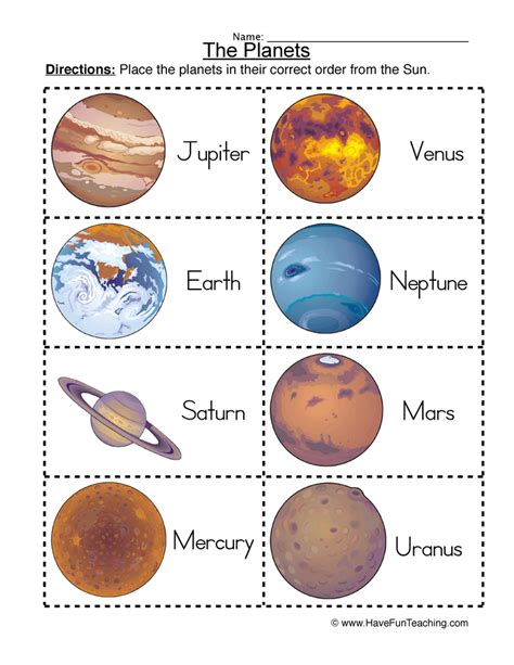 Labeling The Planets Worksheets