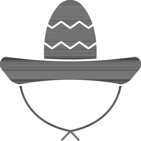 black and white Sombrero Hat Icon In Flat Style. 24472064 Vector Art at ...