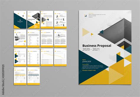 Yellow And Gray Booklet Layout Stock Template | Adobe Stock