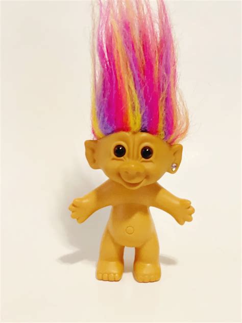 Vintage Rainbow Hair Troll Doll 1990s 1980s Retro Toys Good Luck Russ ...