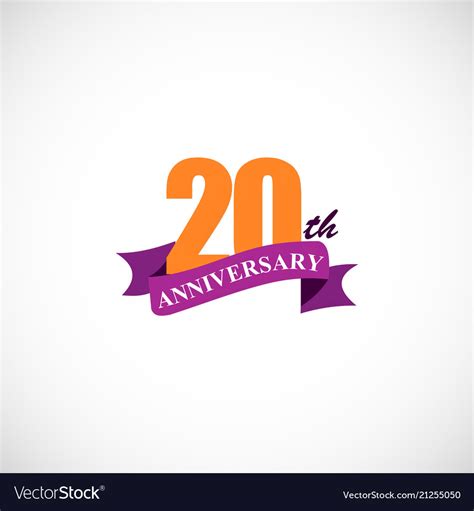 20 anniversary company logo Royalty Free Vector Image