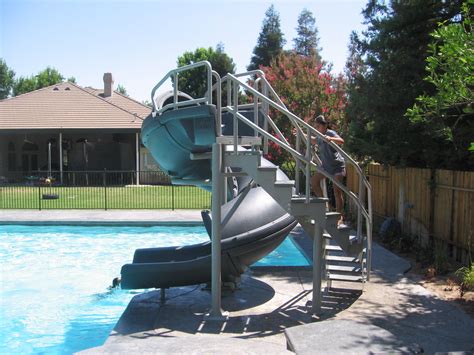 Vortex Inground Pool Slide Half Tube and Staircase (Gray Granite ...