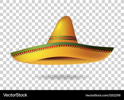 Mexican sombrero hat transparent background Vector Image