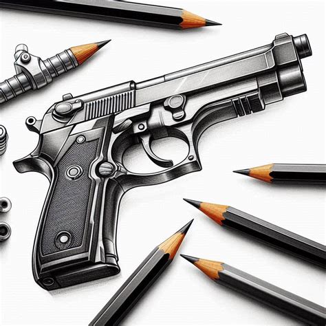 Gun Drawing: How to draw Gun Step by Step – Make Drawing