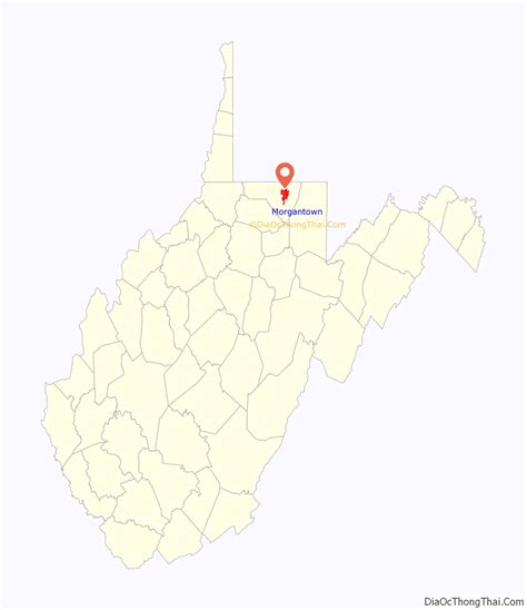 Map of Morgantown city, West Virginia - Thong Thai Real