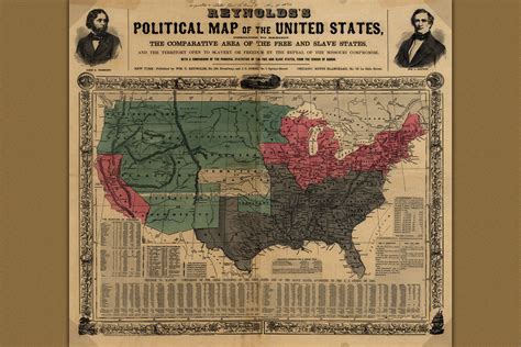 Reynolds's Political Map of United States; Civil War, 1856 Historic Map ...