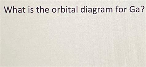 Solved What is the orbital diagram for Ga ? | Chegg.com