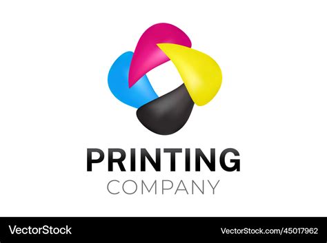 Printing company logo with cmyk colors Royalty Free Vector