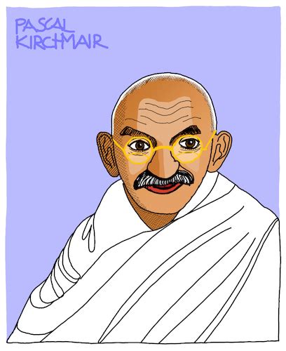 Mahatma Gandhi By Pascal Kirchmair | Famous People Cartoon | TOONPOOL