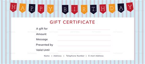 Birthday Gift Certificate Templates