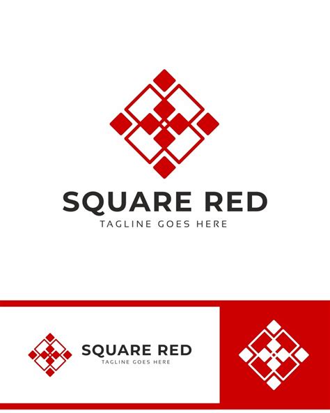 Square Red Logo Template #79501 - TemplateMonster