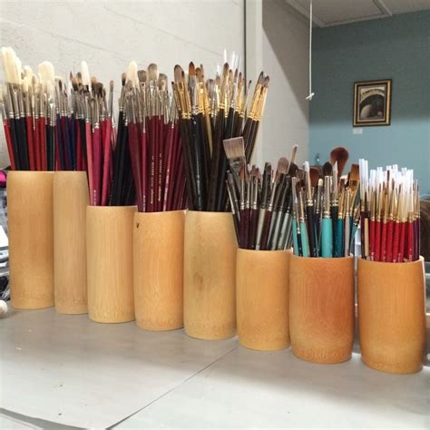 artist paint brush storage ideas - Dina Schroeder