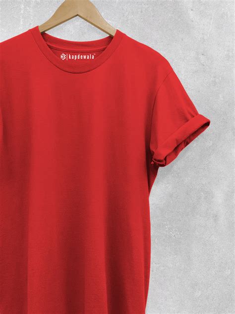 Red Plain Half Sleeve T-Shirt | Kapdewala