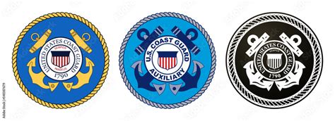 Vector Seal Of The United States Coast Guard Us Coast Guard Auxiliary