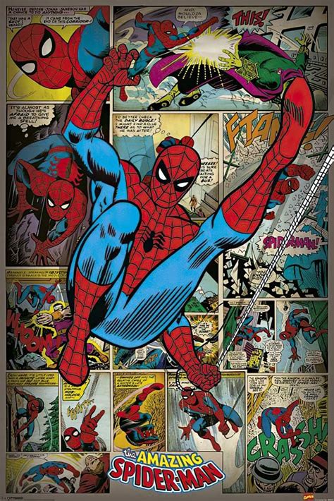 Amazon.com: Spider-Man - Marvel Comics Poster (Retro Style - Comic ...