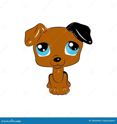 Cartoon Dog. Beautiful Puppy with Big Eyes Stock Vector - Illustration ...