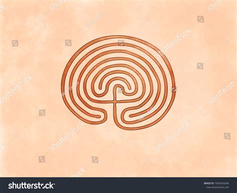 Cretan Minoan Labyrinth Built By Daedalus Stock Illustration 1609545046 ...