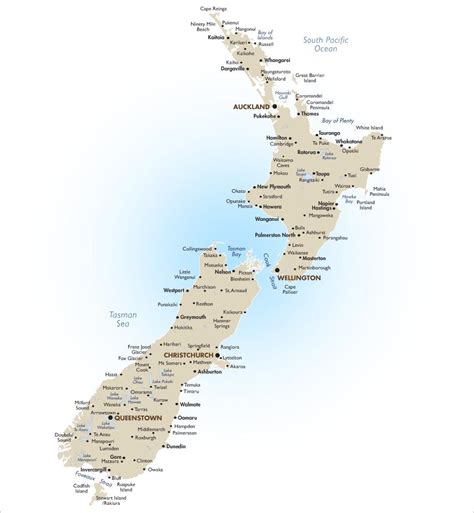 New zealand cities map - Map of new zealand with major cities ...