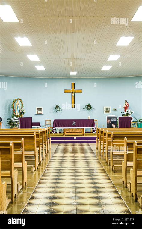 Interior of a small church. Cunha Pora, Santa Catarina, Brazil Stock ...