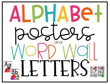 Alphabet Posters and Word Wall Letters by Melissa Schools | TpT