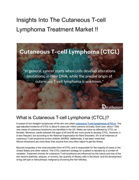 PPT - Insights Into The Cutaneous T-cell Lymphoma Treatment Market ...