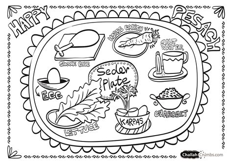 Coloring Pages Of Seder Plate Symbols